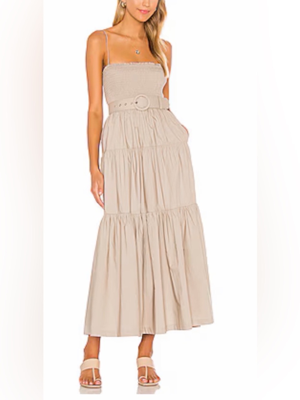 L’Academie Belted Midi Dress